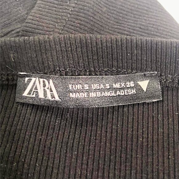 Lot of 2 Zara Ribbed Spaghetti Strap Black & Blue Tube Tops, Women's Size Small - Picture 9 of 12